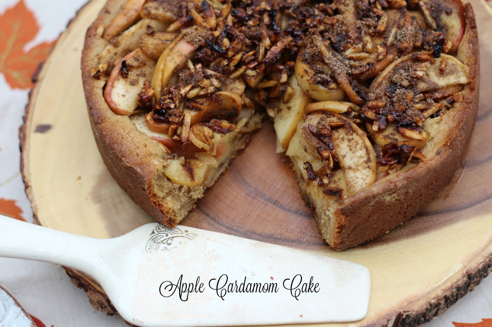Diary of a Mad Hausfrau Apple Cardamom Cake with Caramelized Almonds