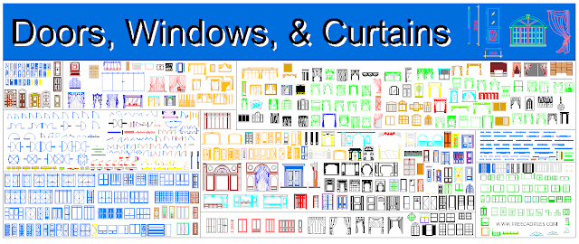 Doors, Windows, & Curtains Blocks [DWG]