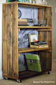 rustic, industrial, bookshelf, crate, old photo, loft style, beyond the picket fence, http://bec4-beyondthepicketfence.blogspot.com/2015/04/rustic-industrial-bookshelf.html