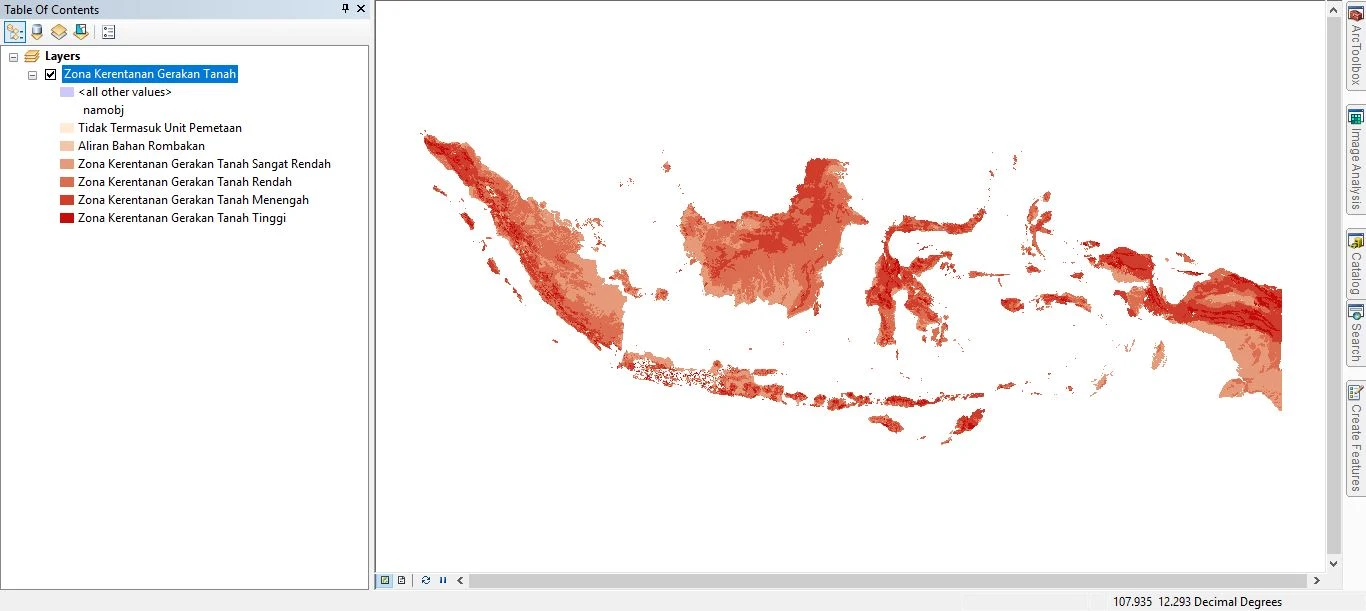 Data Shapefile Zona Kerentanan Gerakan Tanah Indonesia