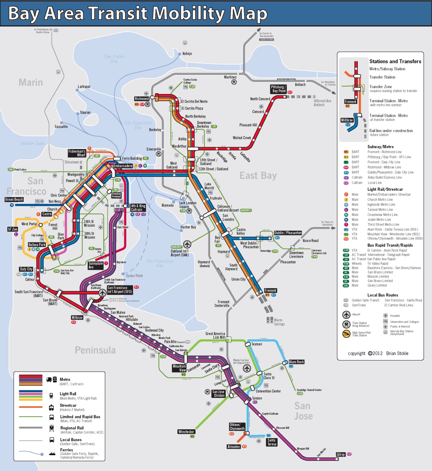 Ac Transit Transbay Map Bay Area Transit Map: Current