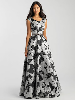 Scoop Neckline Prom Dress by Madison James Black Silver color