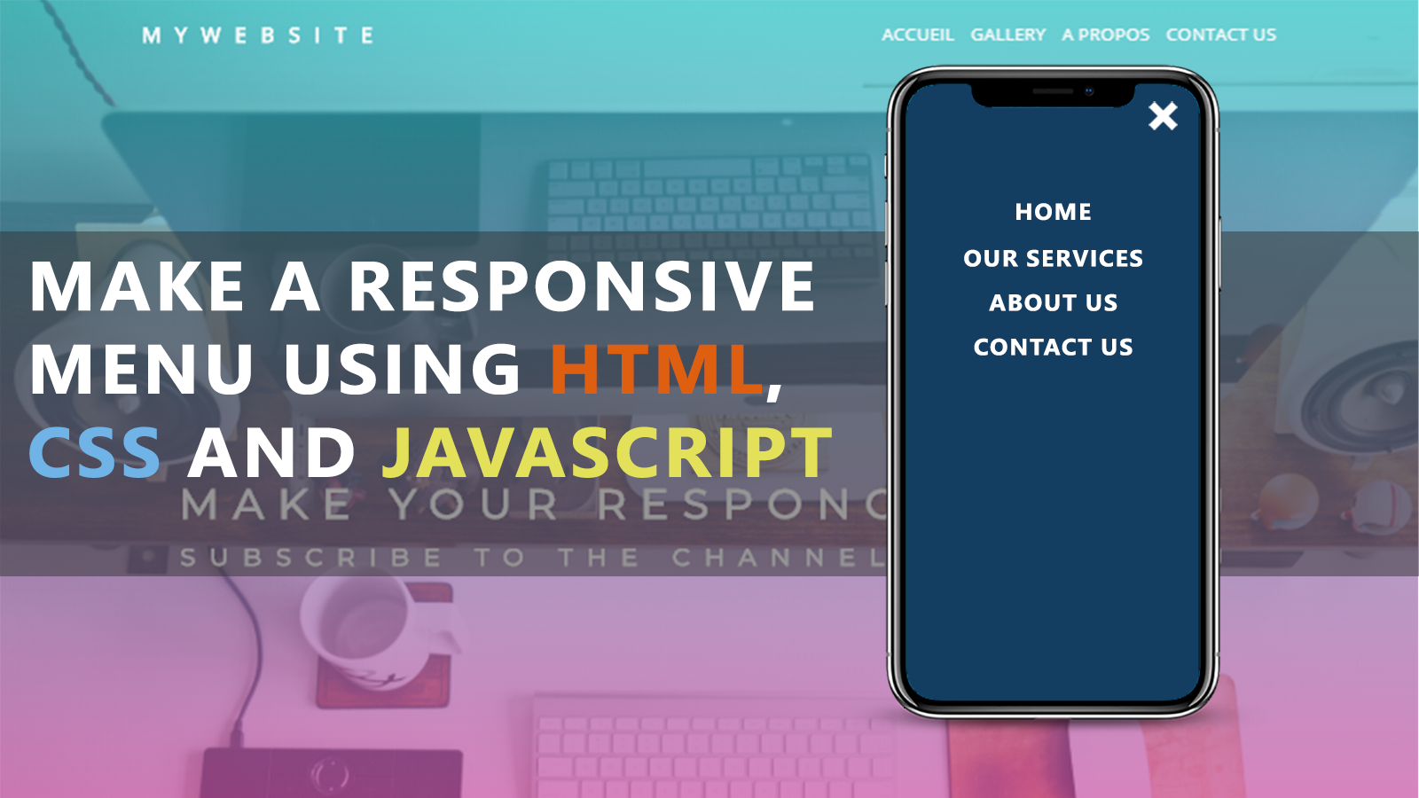 Make A Responsive Menu In HTML CSS and JAVASCRIPT - DoctorCode