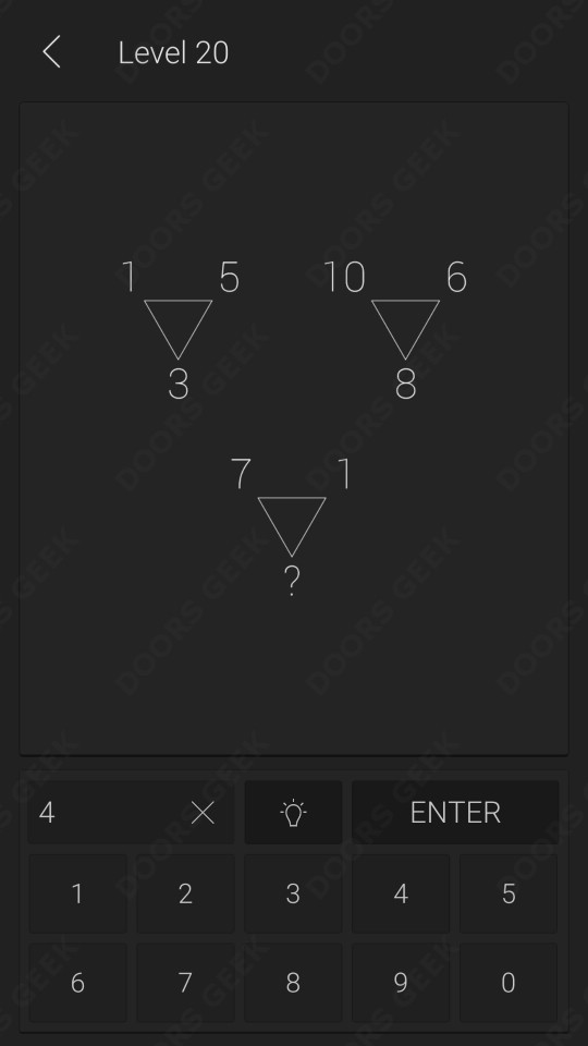 Math Level 20 Solution ~ Doors Geek