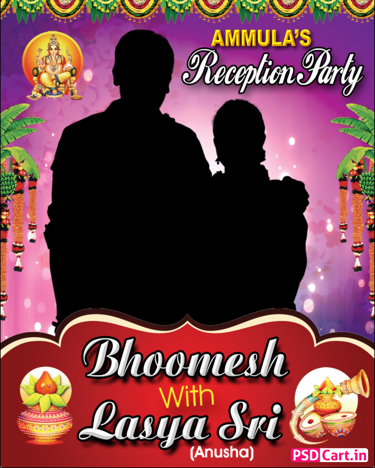 English Wedding Flex Design Banner PSD Download