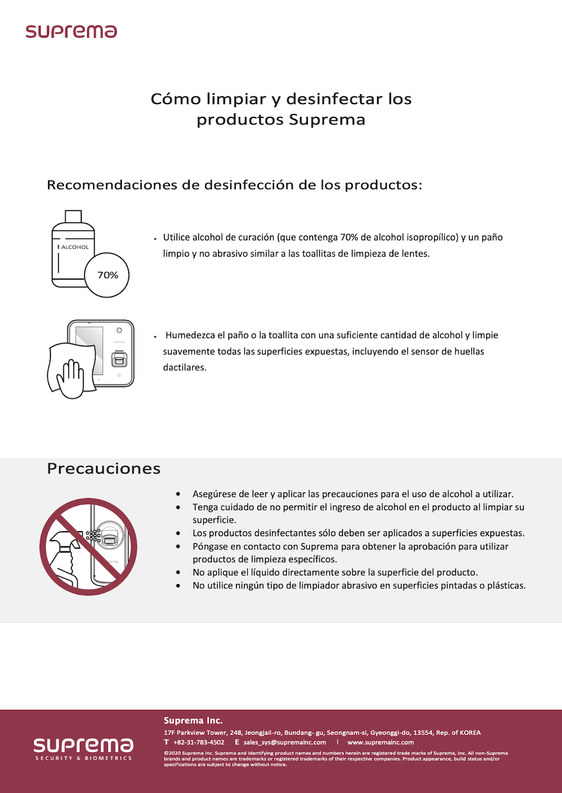Como limpiar desinfectar los productos suprema
