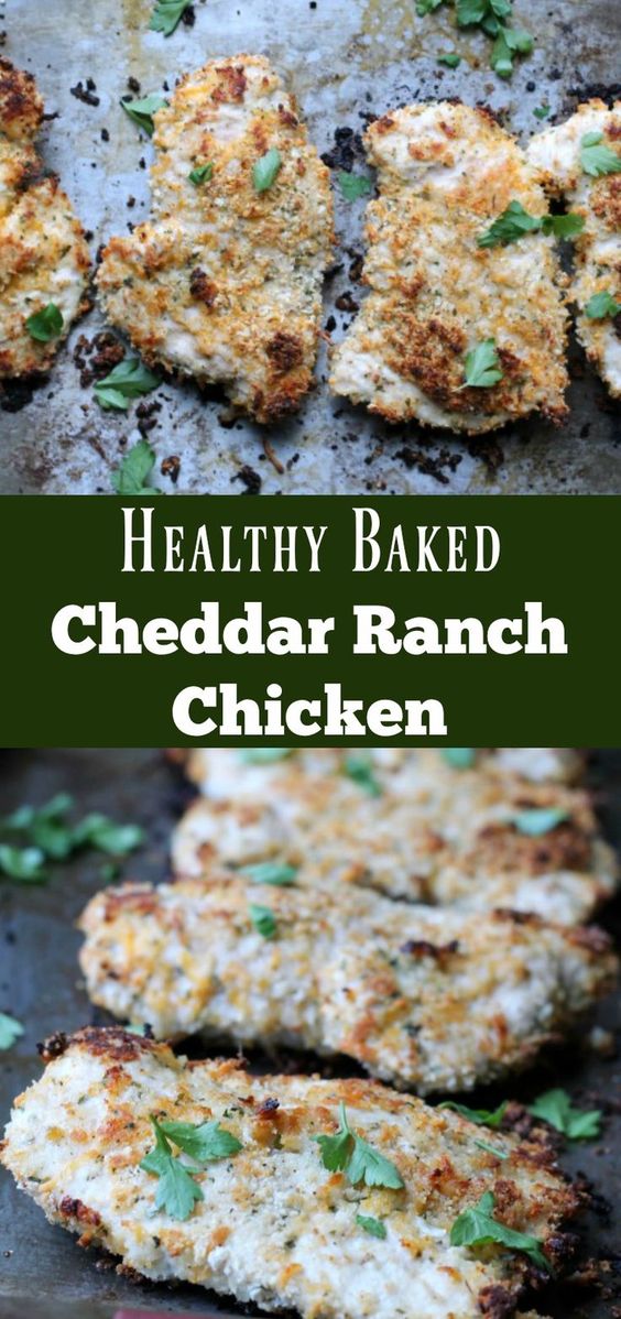 Healthy Baked Cheddar Ranch Chicken - Best Vegan Baking Recipes