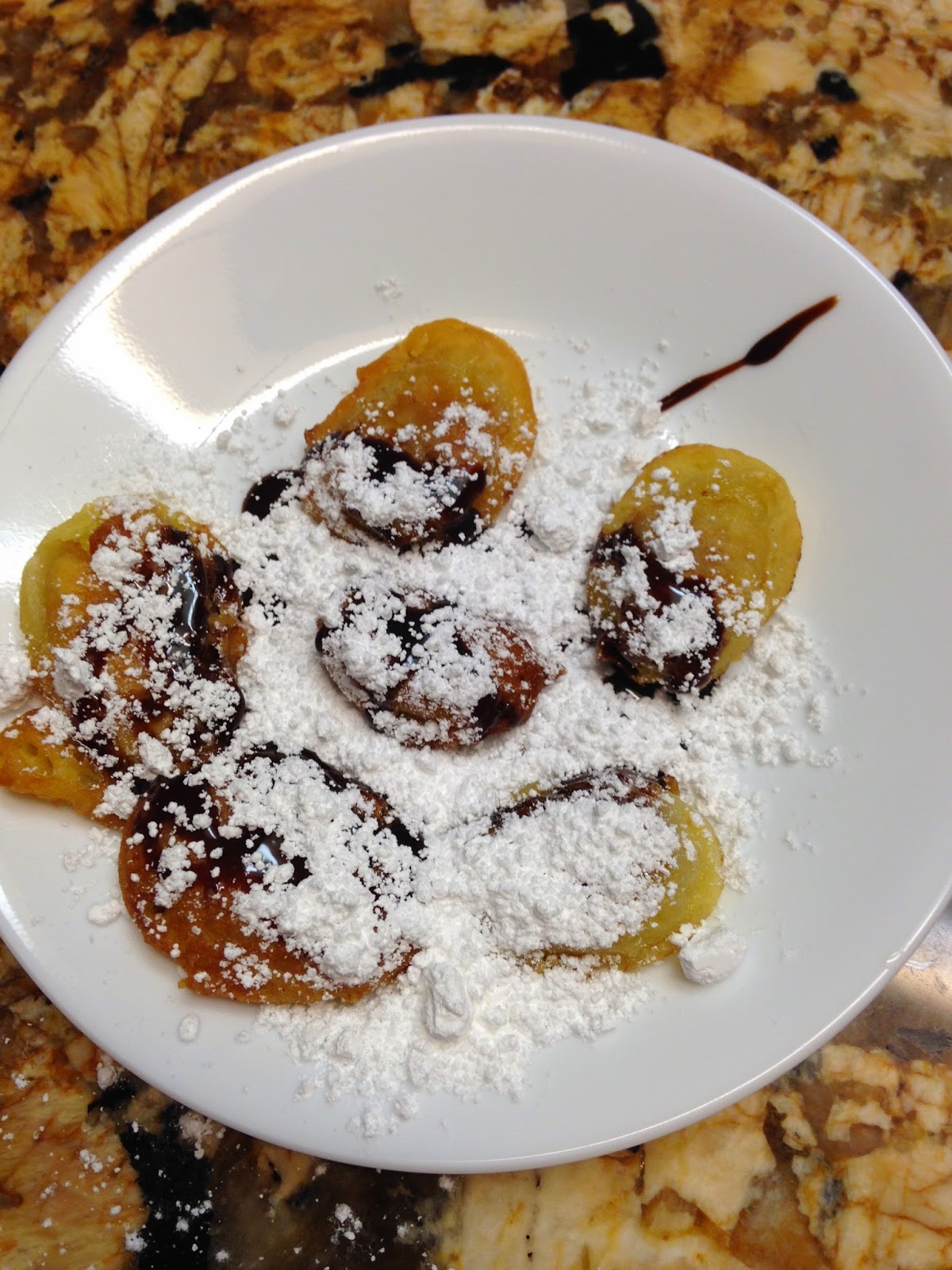 Banana Fritters with Caramel Sauce