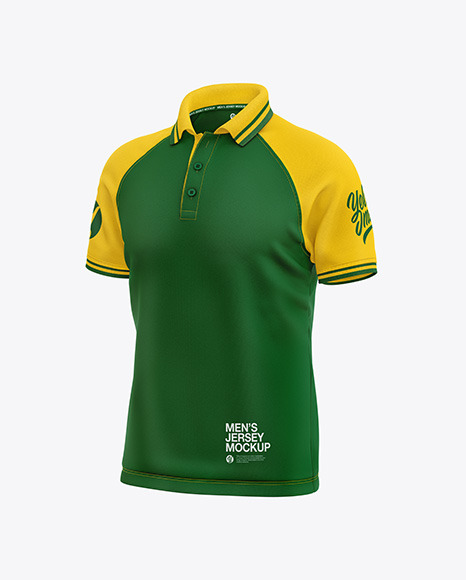 Download Men S Short Sleeve Polo Raglan Mockup PSD Mockup Templates