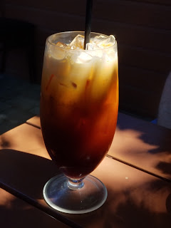 Cooling down after a glass of Thai ice tea @ Bailey, ID