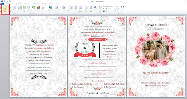 Download Template Desain Undangan Pernikahan Dengan Word