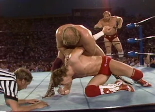 NWA Great American Bash 1986 (Charlotte, July 5th) - Arn Anderson puts Sam Houston in an arm bar of doom