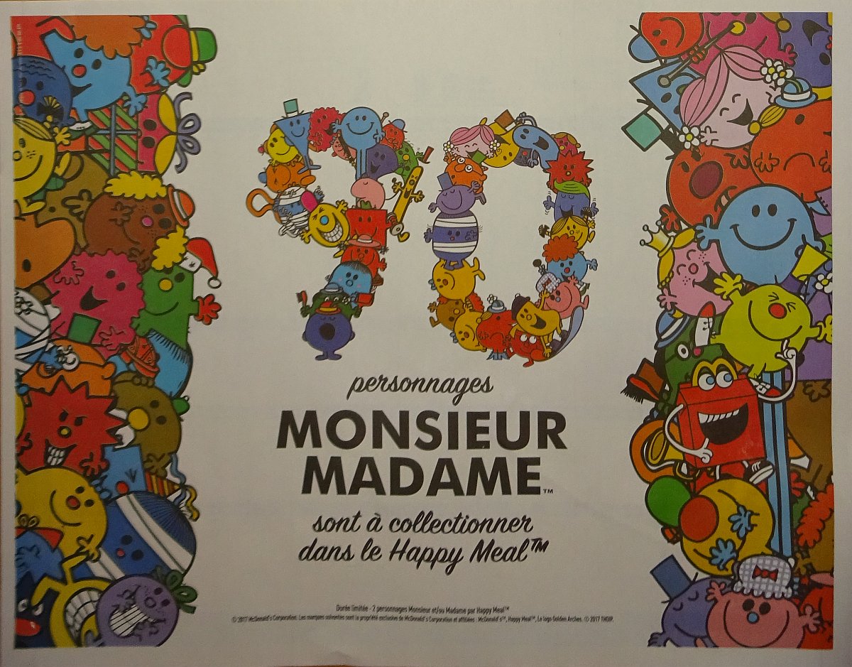 Liste des figurines Happy Meal - Monsieur Madame 2017