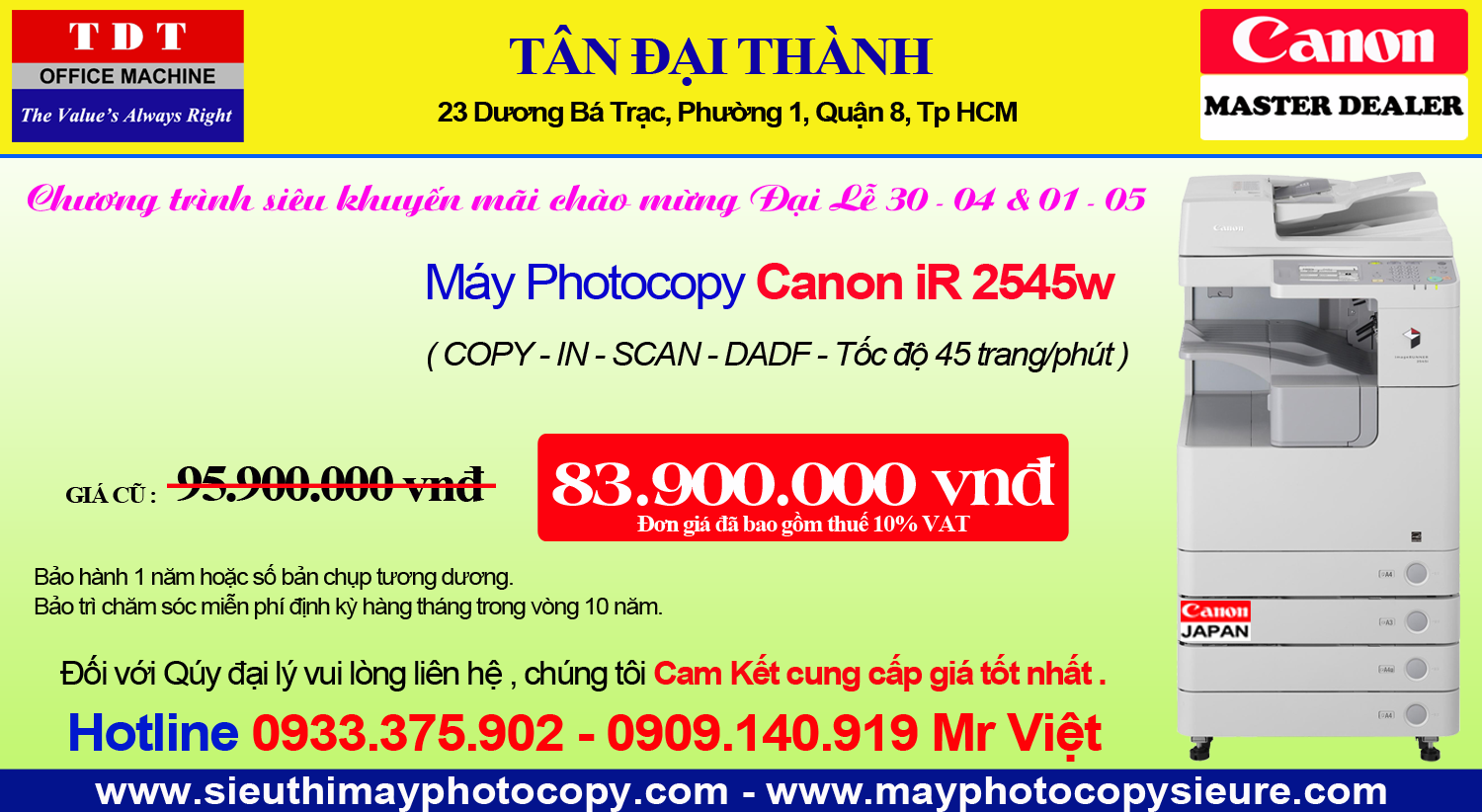 Máy Photocopy Canon iR 2545w