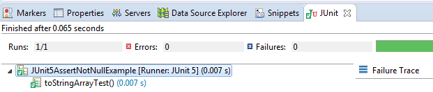 JUnit 5 assertNull and assertNotNull Example