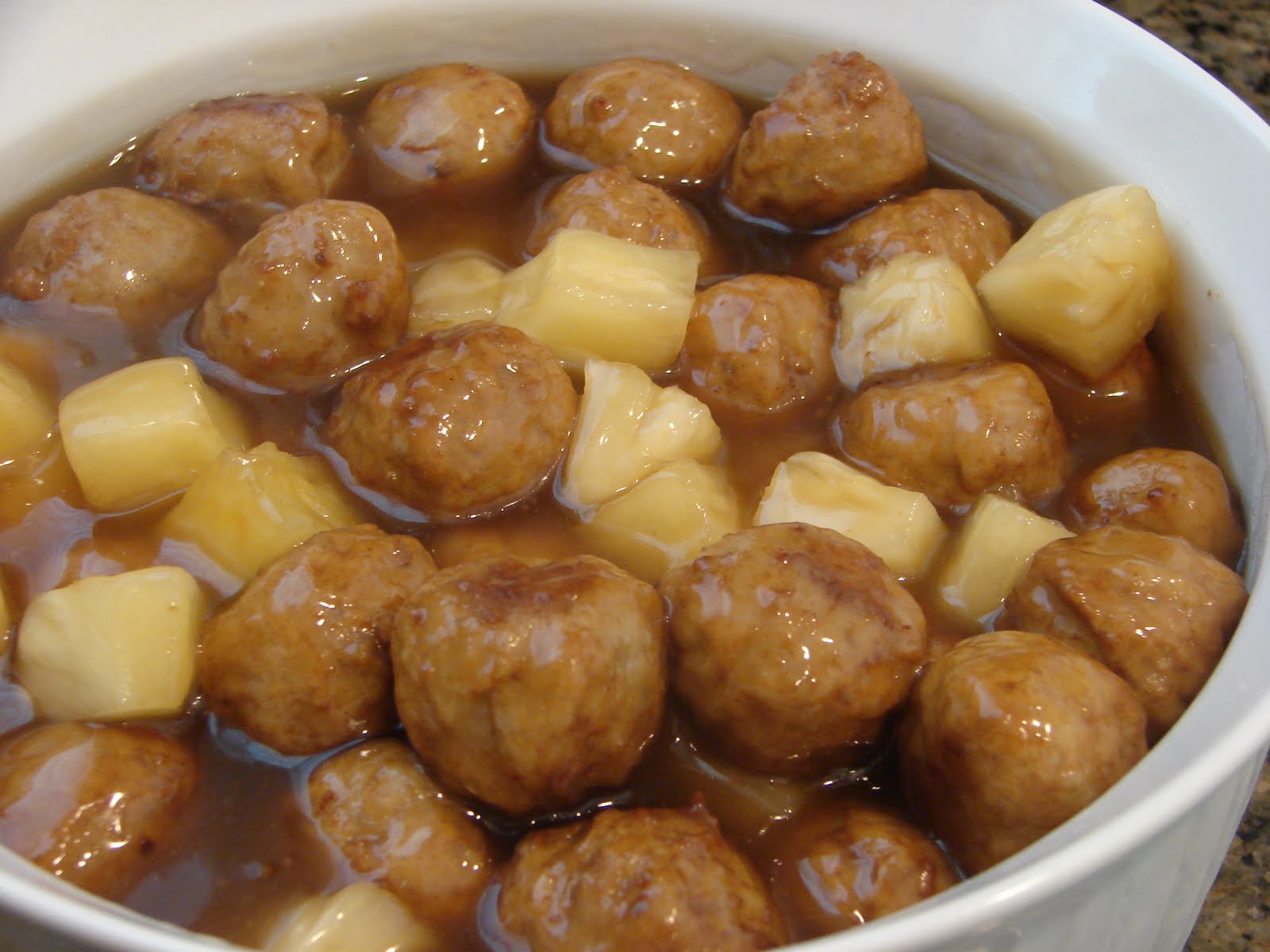A Bear in the Kitchen Pineapple Sweet and Sour Meatballs