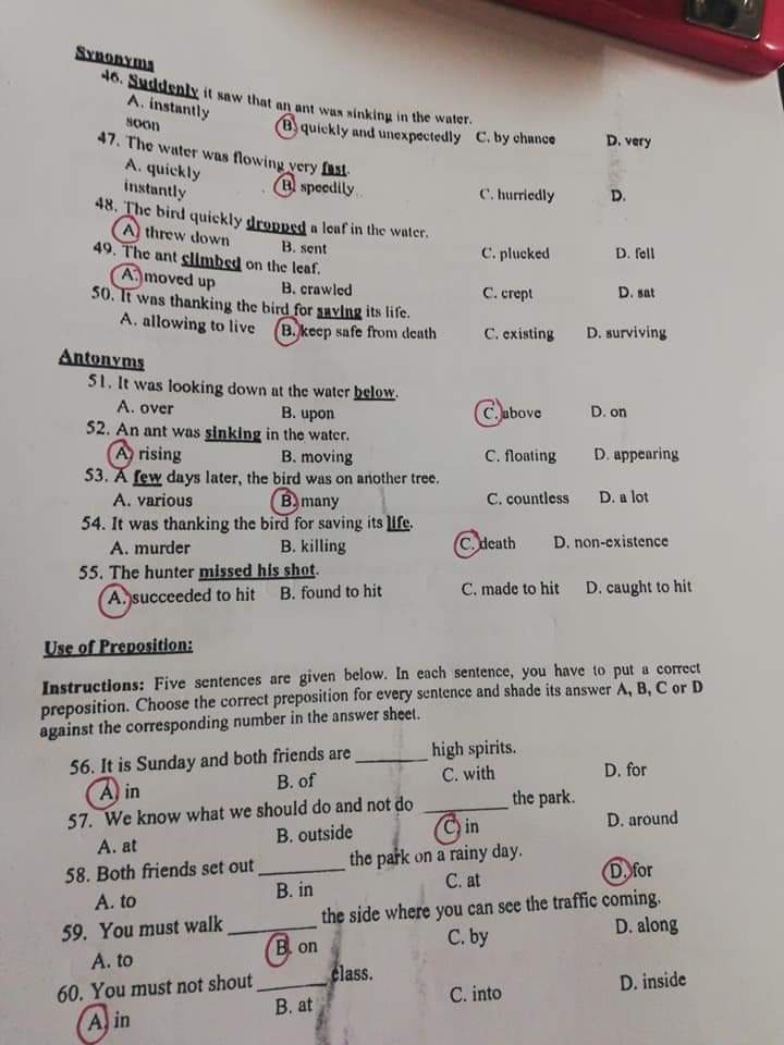 KNOWLEDGE FOR ALL MCQs, QUESTION PAPER OF ECT (EARLY CHILDHOOD TEACHER