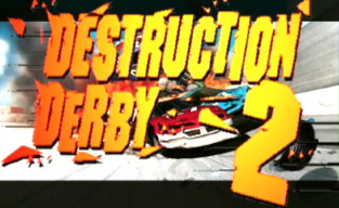 Pantalla de título de Destruction Derby 2 DOS