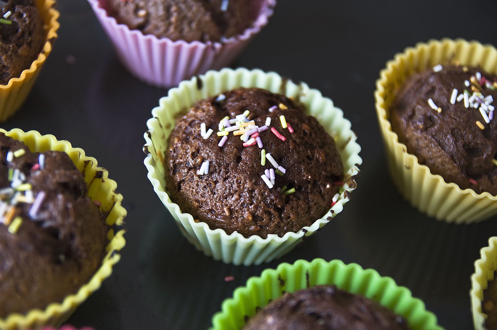 Choco Chips Choco muffins rellenos de chocolate caliente.