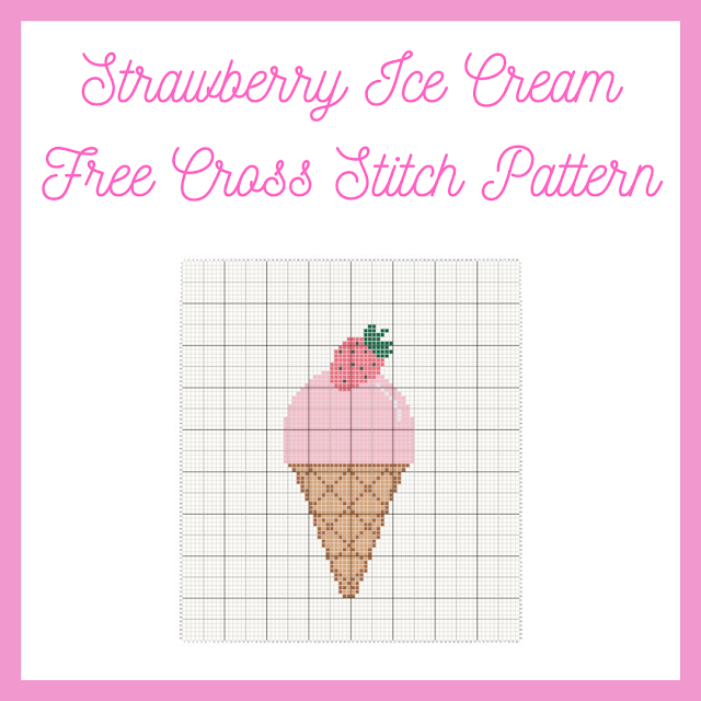 Strawberry Ice Cream - free cross stitch pattern