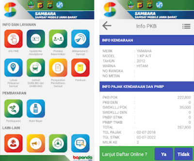 Aplikasi Pajak Kendaraan Online Sambara