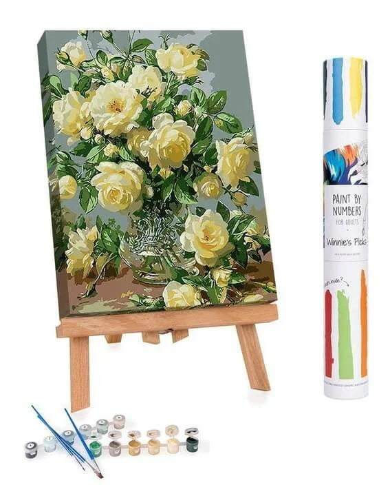 White Roses Of Purity And Humility Paint By Numbers