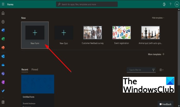 MicrosoftFormsに新しいフォームを追加する方法