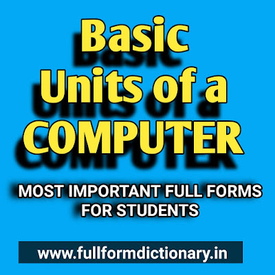 Basic Units of a COMPUTER FULL FORM OF COMPUTER