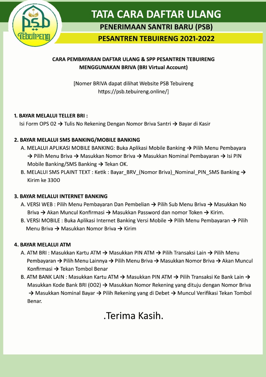 PSB PESANTREN TEBUIRENG PSB PESANTREN TEBUIRENG