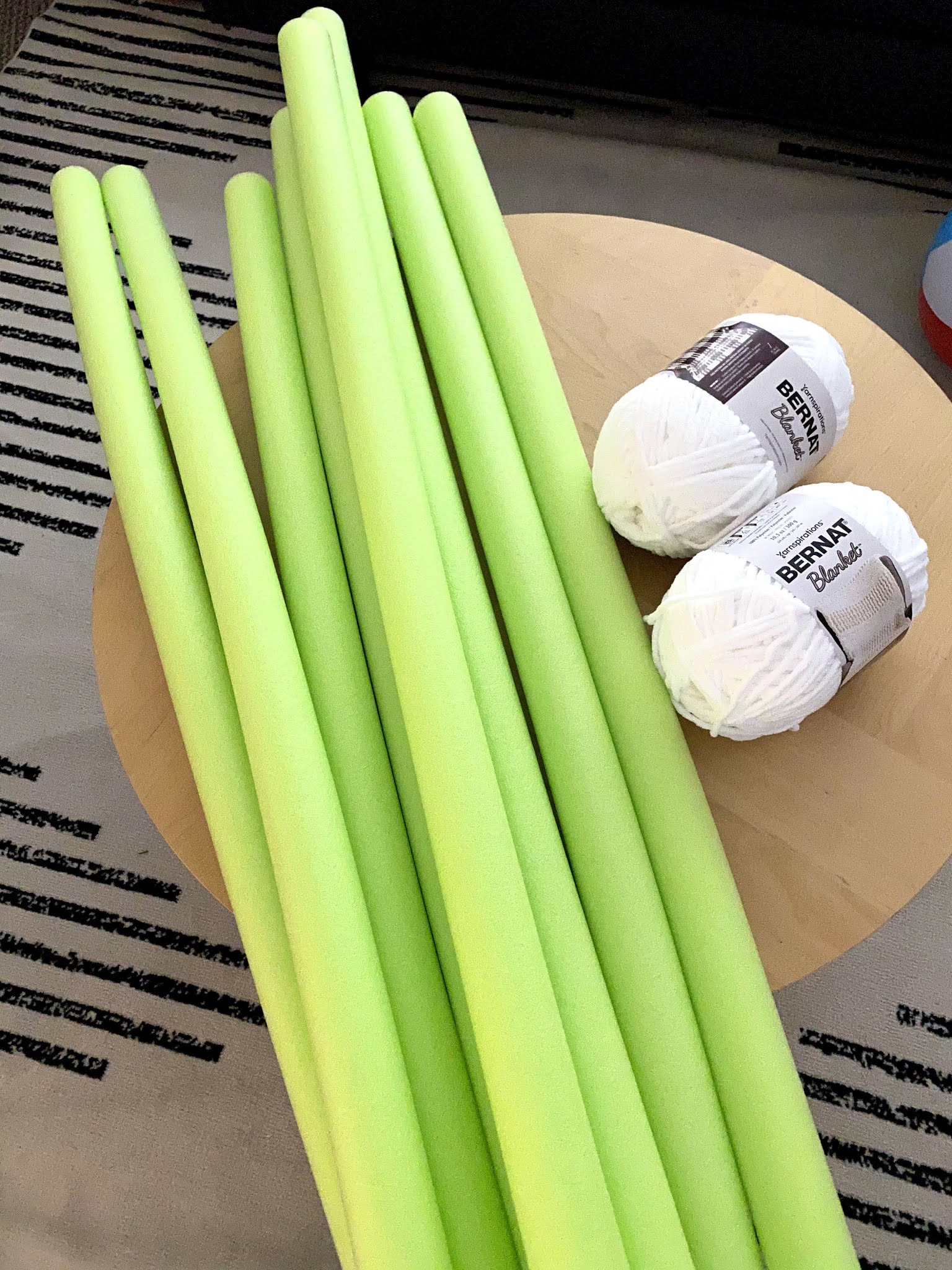 DIY Rainbow Pool Noodle Headboard