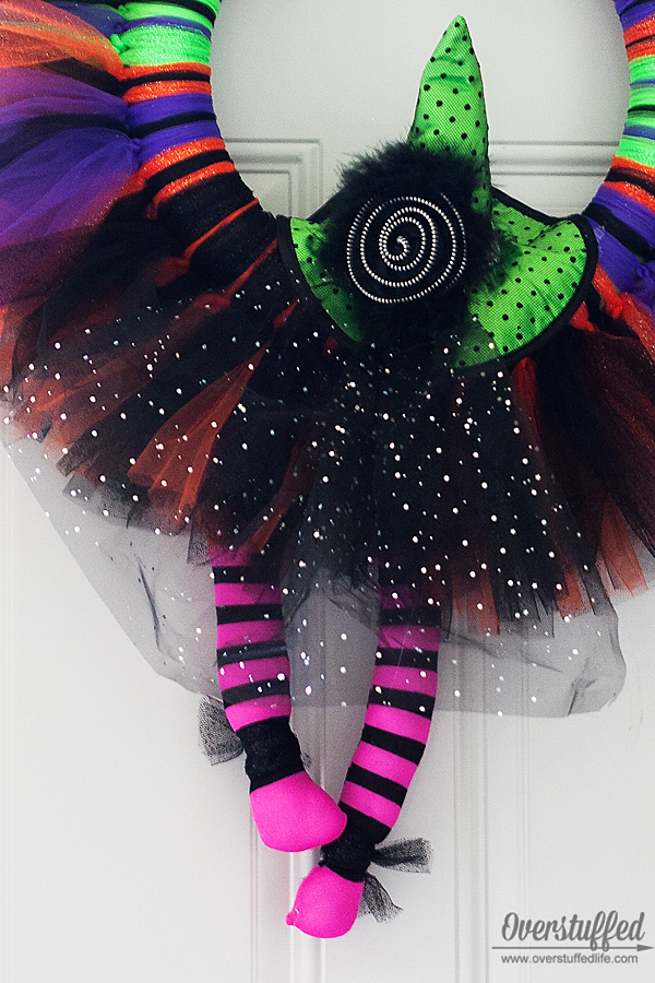 Tulle Witch Wreath for Halloween Overstuffed