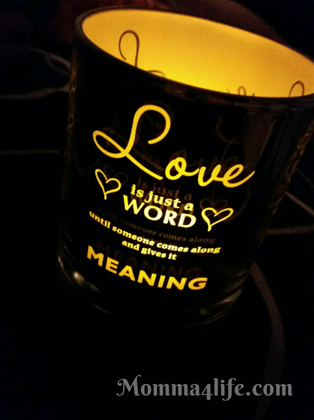 Candle Holder with Romantic Love Quote Review Momma4Life