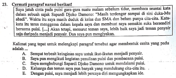 Contoh Soal Melengkapi