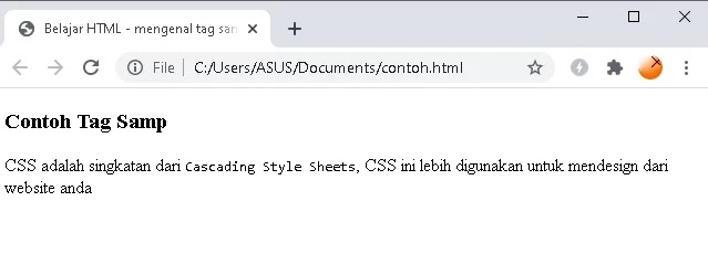 mengenal tag samp di html tag samp