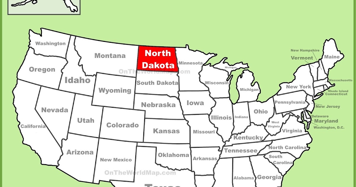 Map of North Dakota State Map of USA