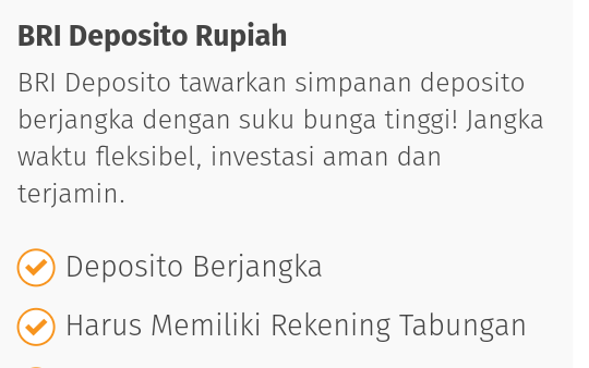 Minimal Deposito BRI Berjangka dan Suku bunga berdasarkan Jangka Waktu