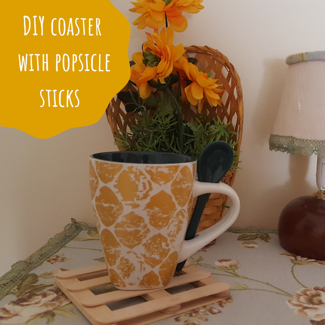 DIY coaster - with popsicle sticks, tutorial