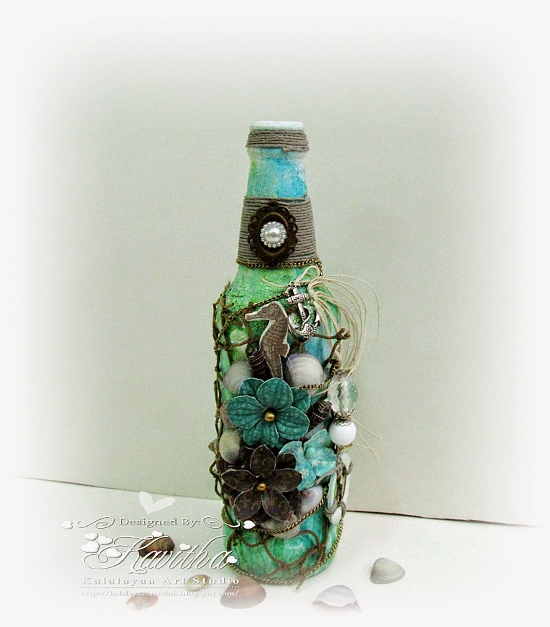 Kalalayaa's Art Stuido: Beach theme altered bottle