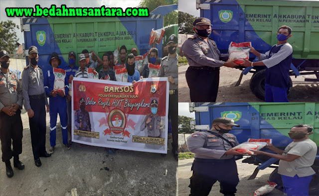 Sat Binmas Polres Kepulauan Sula, Berbagi Kasih Dengan Petugas Pengangkat Sampah 1 sula%2Bkebersihan