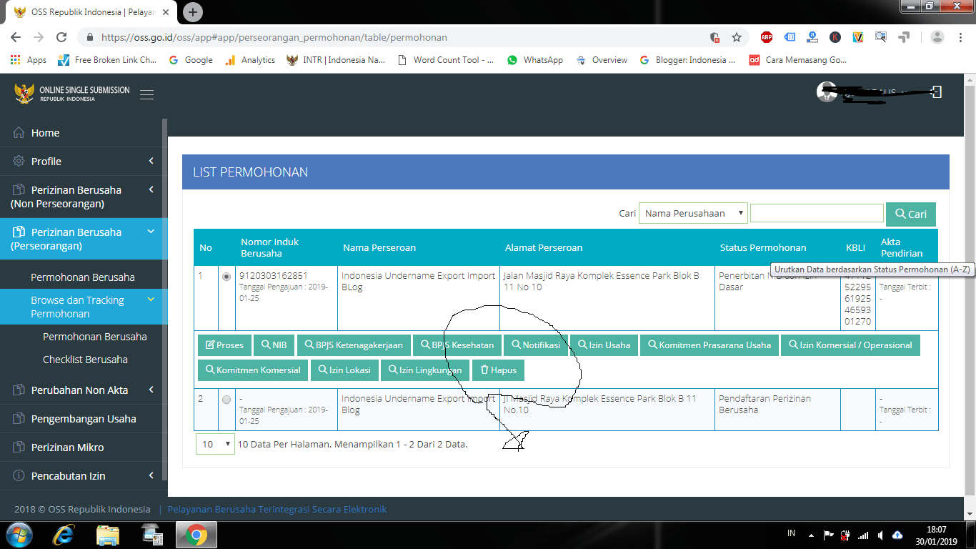 Cara Reset Data Dalam Akun Nomor Induk Berusaha (NIB) OSS