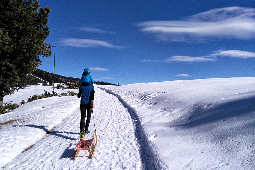 Frühlingshafte Temperaturen beim Anstieg
