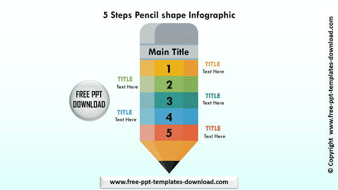 5 Steps Pencil shape Infographic