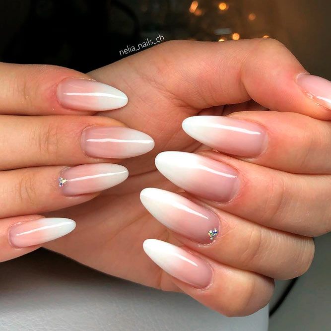 Beige And Cognac Almond Nails