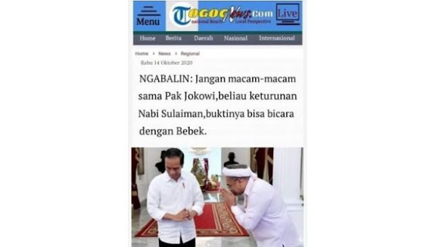 Cek Fakta: Benarkah Jokowi Disebut Sebagai Keturunan Nabi Sulaiman karena Bisa Bicara dengan Bebek?