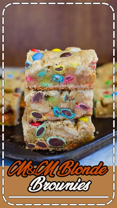 These soft and chewy cookie bars are loaded with lots of colorful candies! Perfect treat for dessert, lunch boxes, or bake sales!