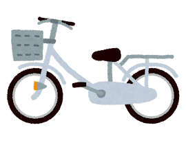 自転車のイラスト「白（シルバー）」