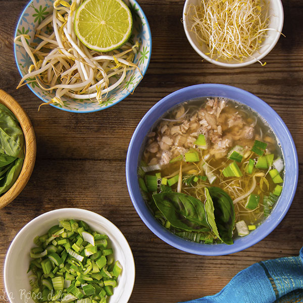 Pho, sopa de pollo vietnamita