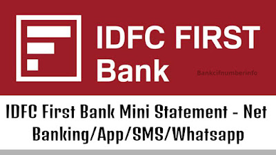 IDFC First Bank Mini Statement