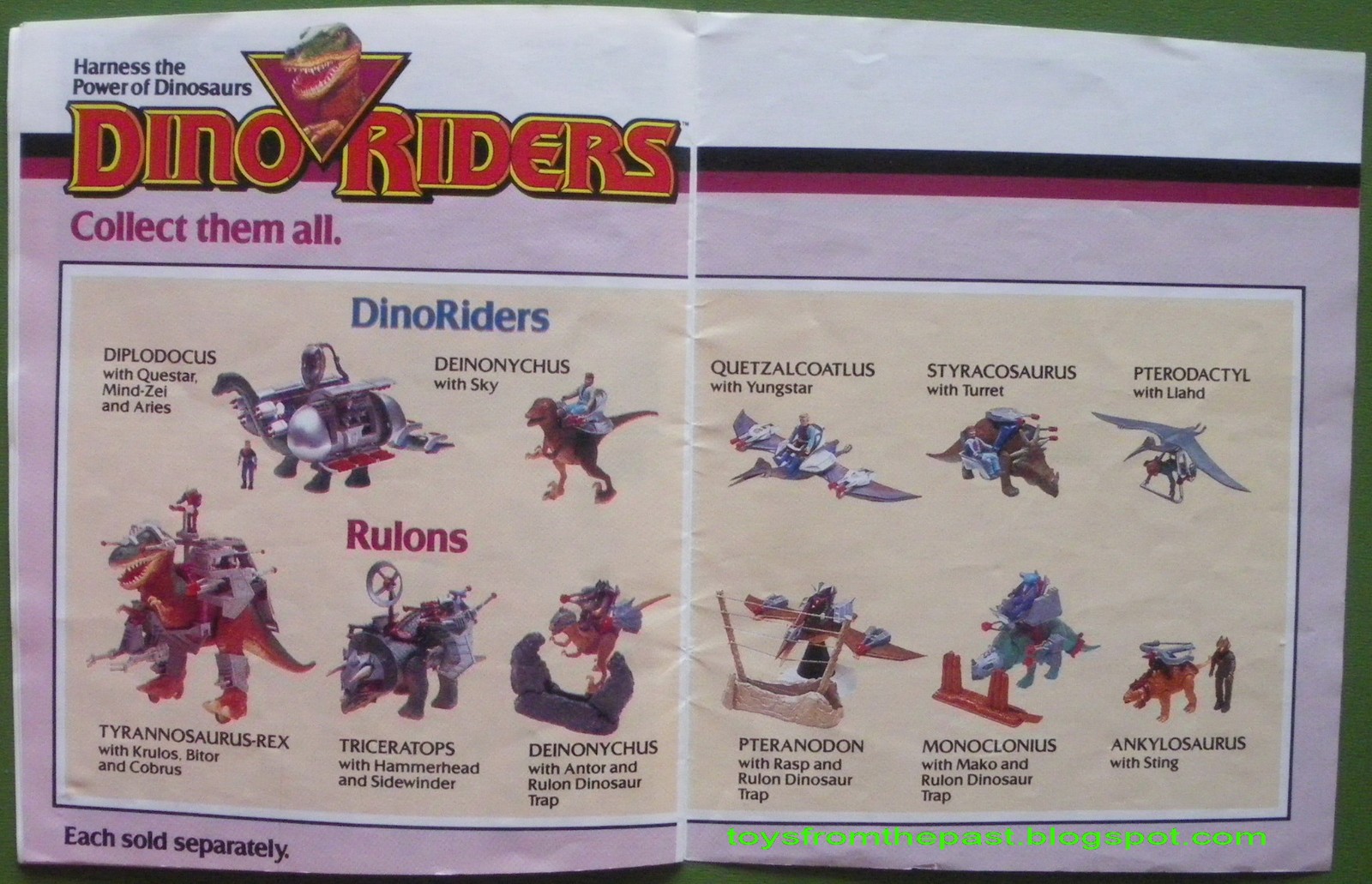 Toys from the Past: #262 DINO RIDERS – DIMETRODON with SHADO (1989)
