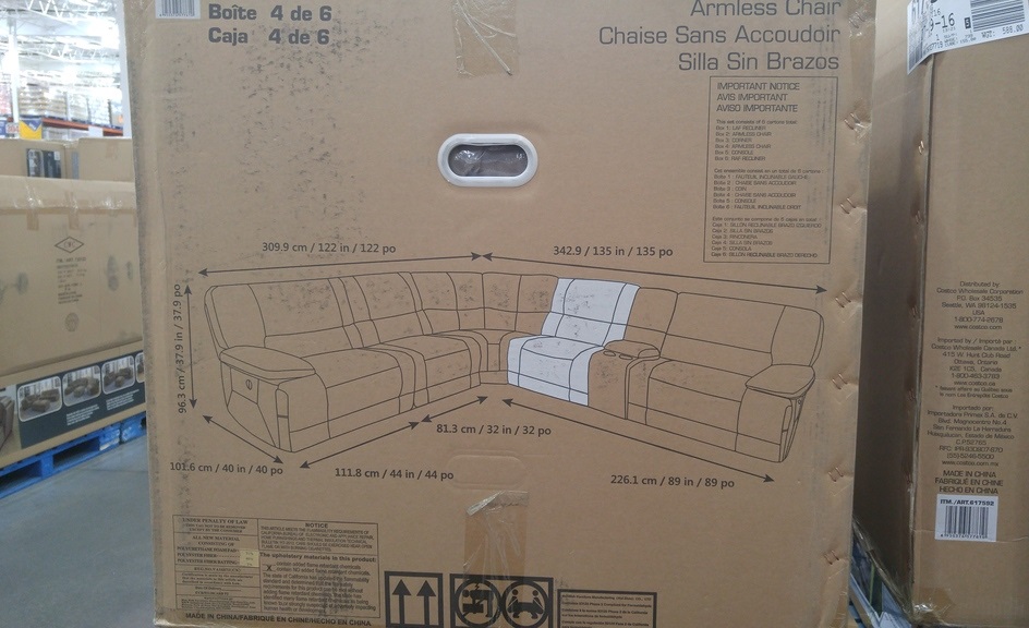 Fabric Power Reclining Sectional Costco Weekender
